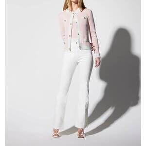 NEW OOLALA shimmer ribbed knit cardigan in pink